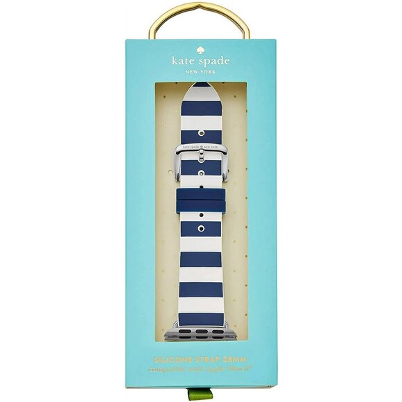 kate spade Accessories - kate spade new york 38mm Apple Watch Band, Striped Blue/White Silicone - NWT